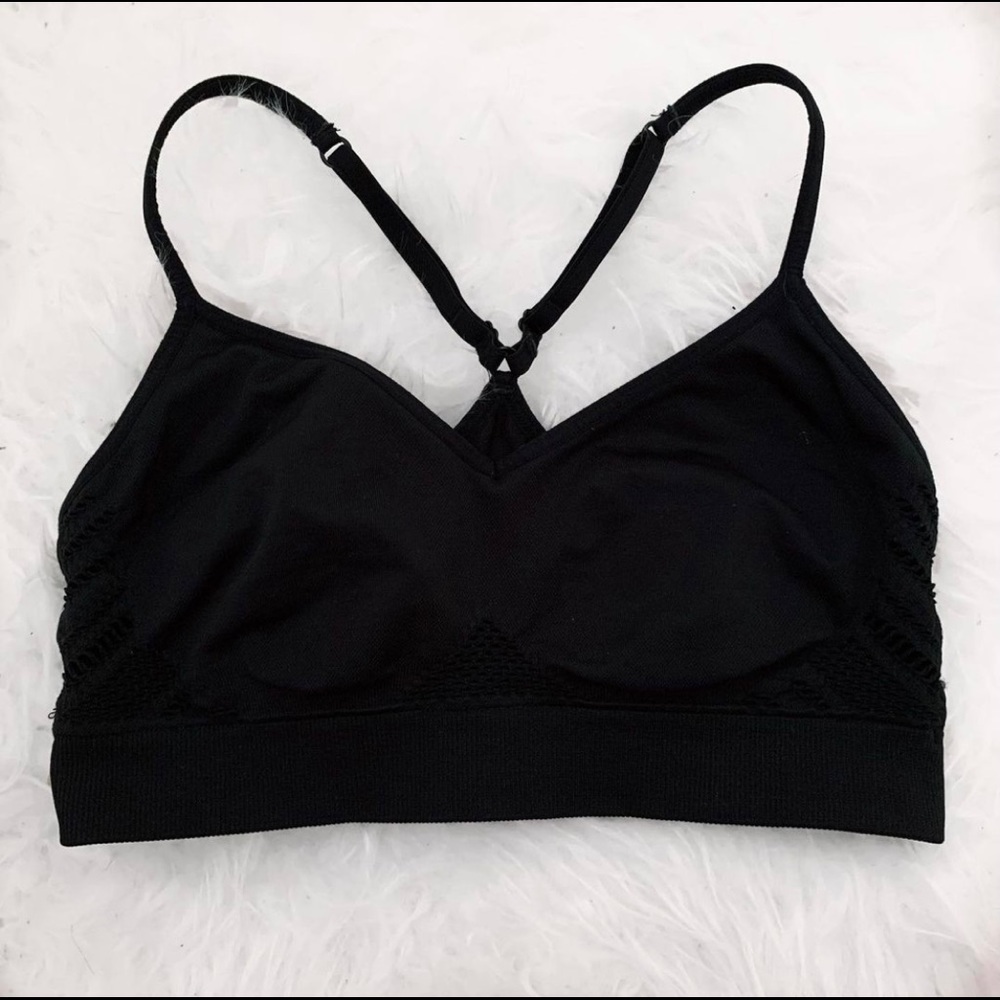 vs pink black bralette